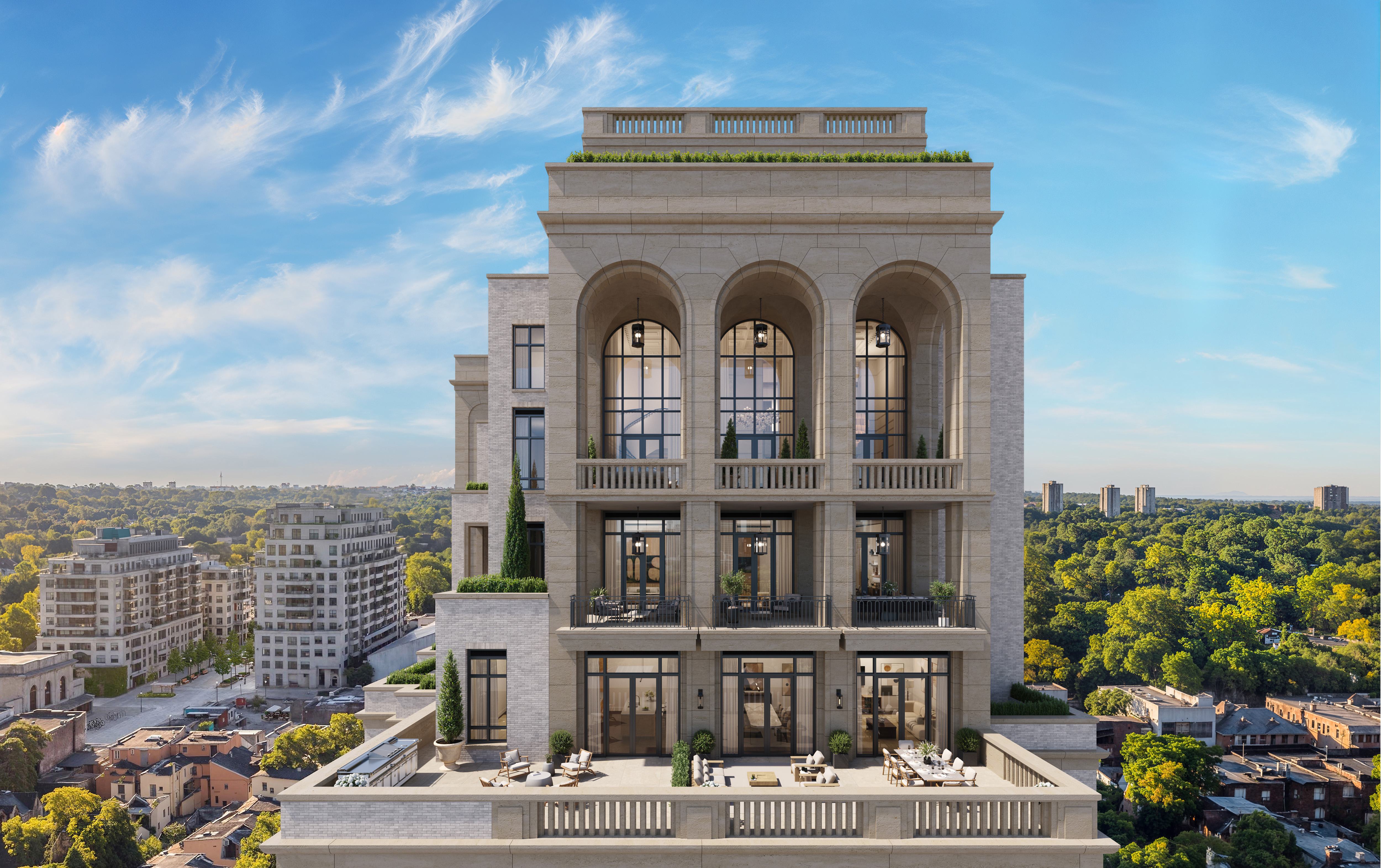 facade of 1140 Yonge Street, with repeating arches.