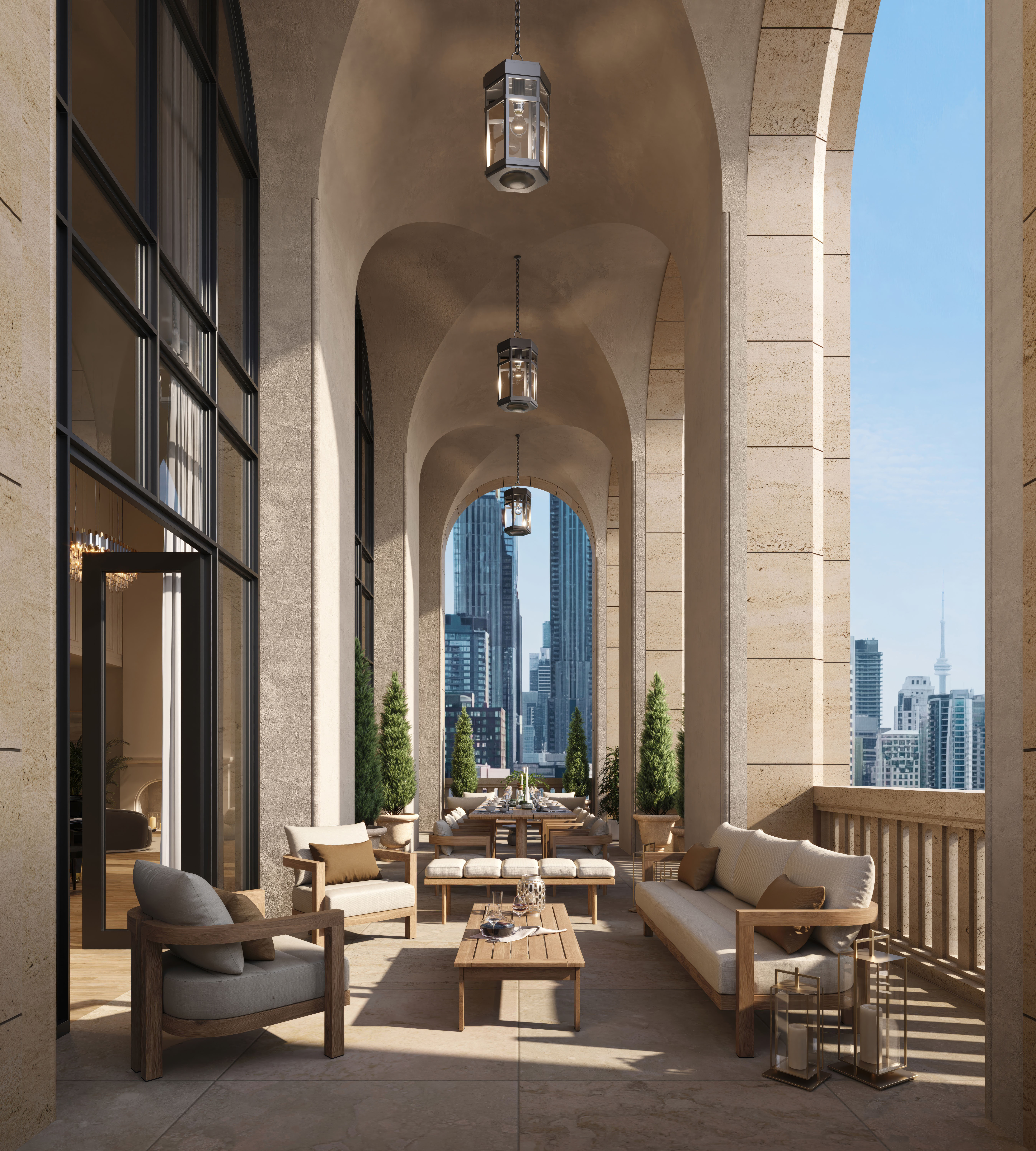 facade of 1140 Yonge Street, with repeating arches.