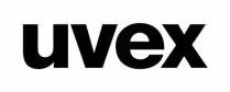 uvex Firmenlogo in schwarzer Schrift auf weißem Hintergrund.