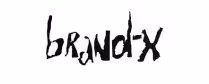Schwarz-weißer handschriftlicher Schriftzug 'brand-x' auf weißem Hintergrund.