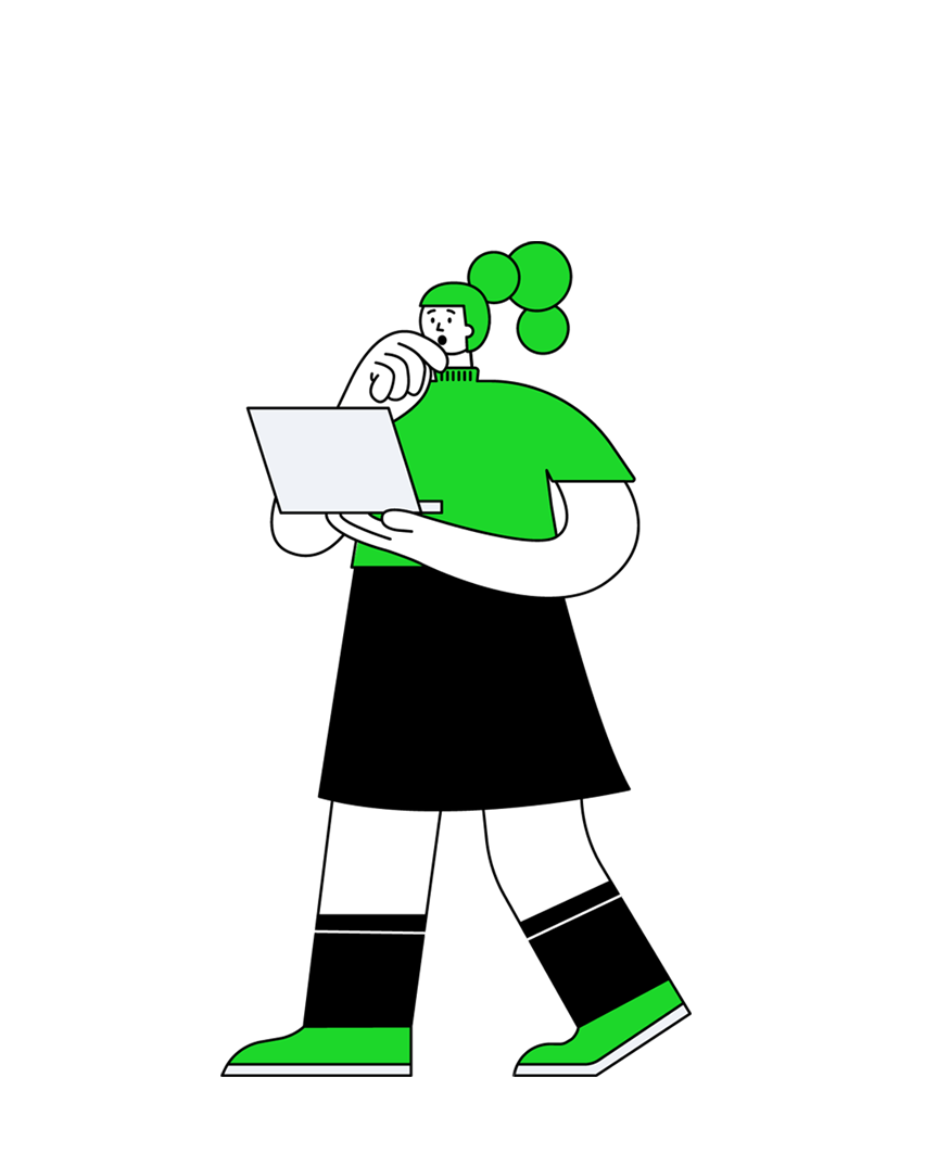 Young girl on her laptop searching on google for local seo