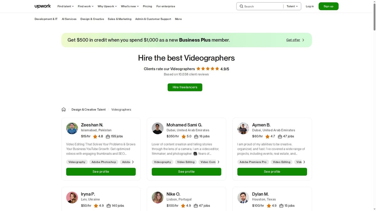 Top 8 Videography Services to Elevate Your Event in 2026 - Upwork Video Production Freelancers