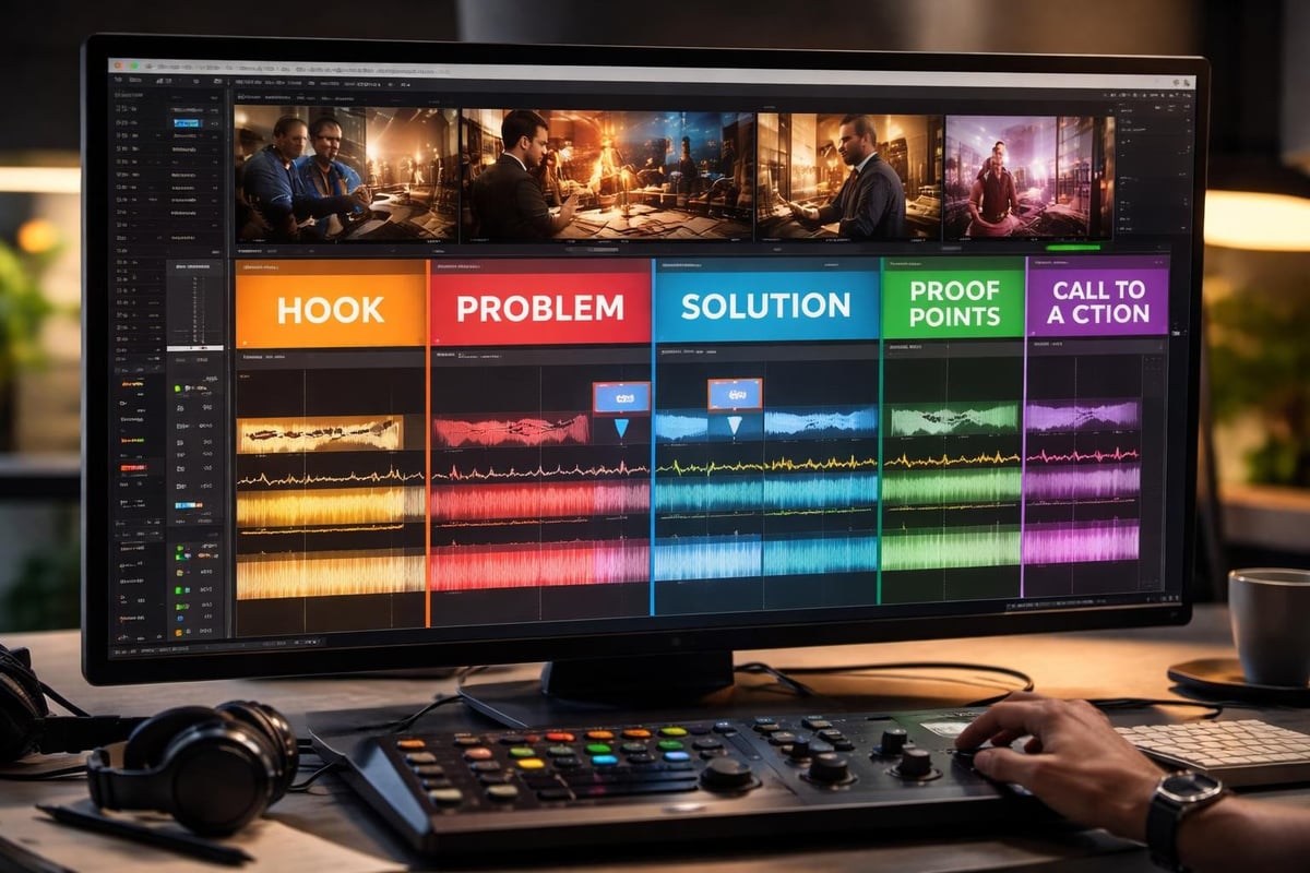 Video editing timeline structure
