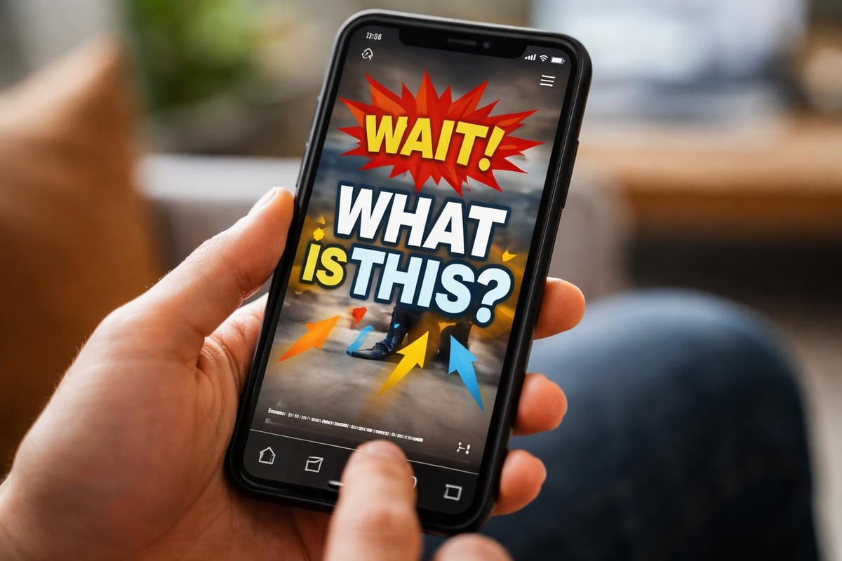 Attention-grabbing video ad opening