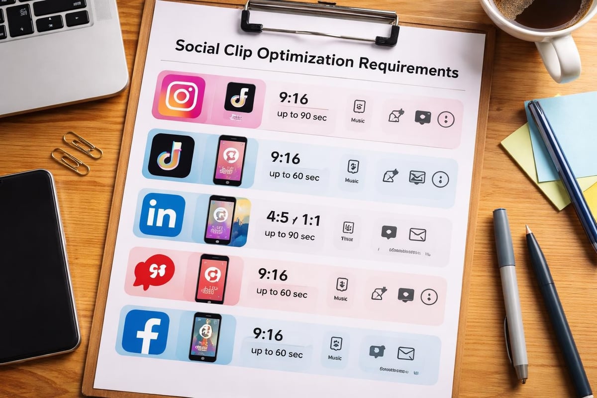 Platform comparison of social clip specifications