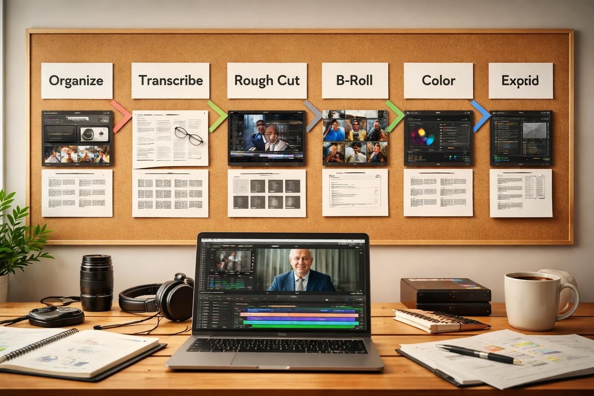 Post-production editing timeline