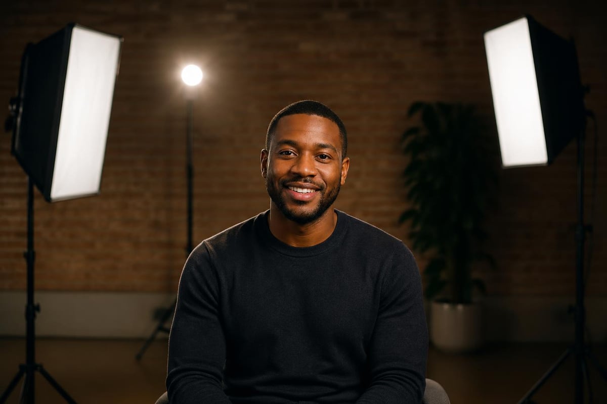 Three-point lighting setup