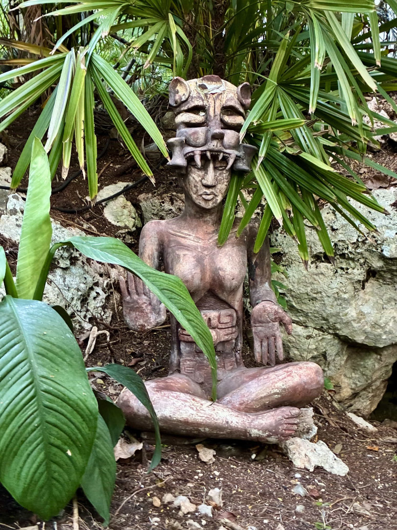 tulum healing mayan statue