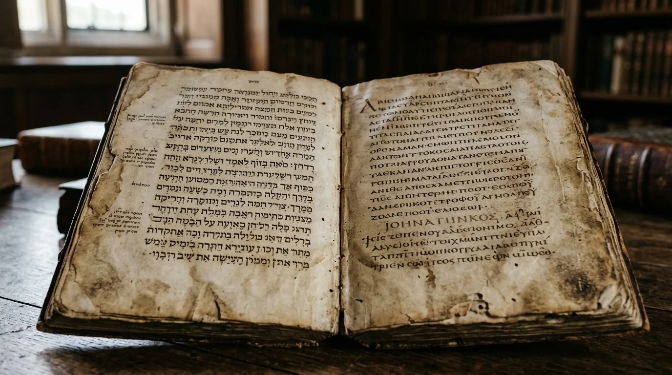Ancient scripture pages representing shared biblical roots between traditions