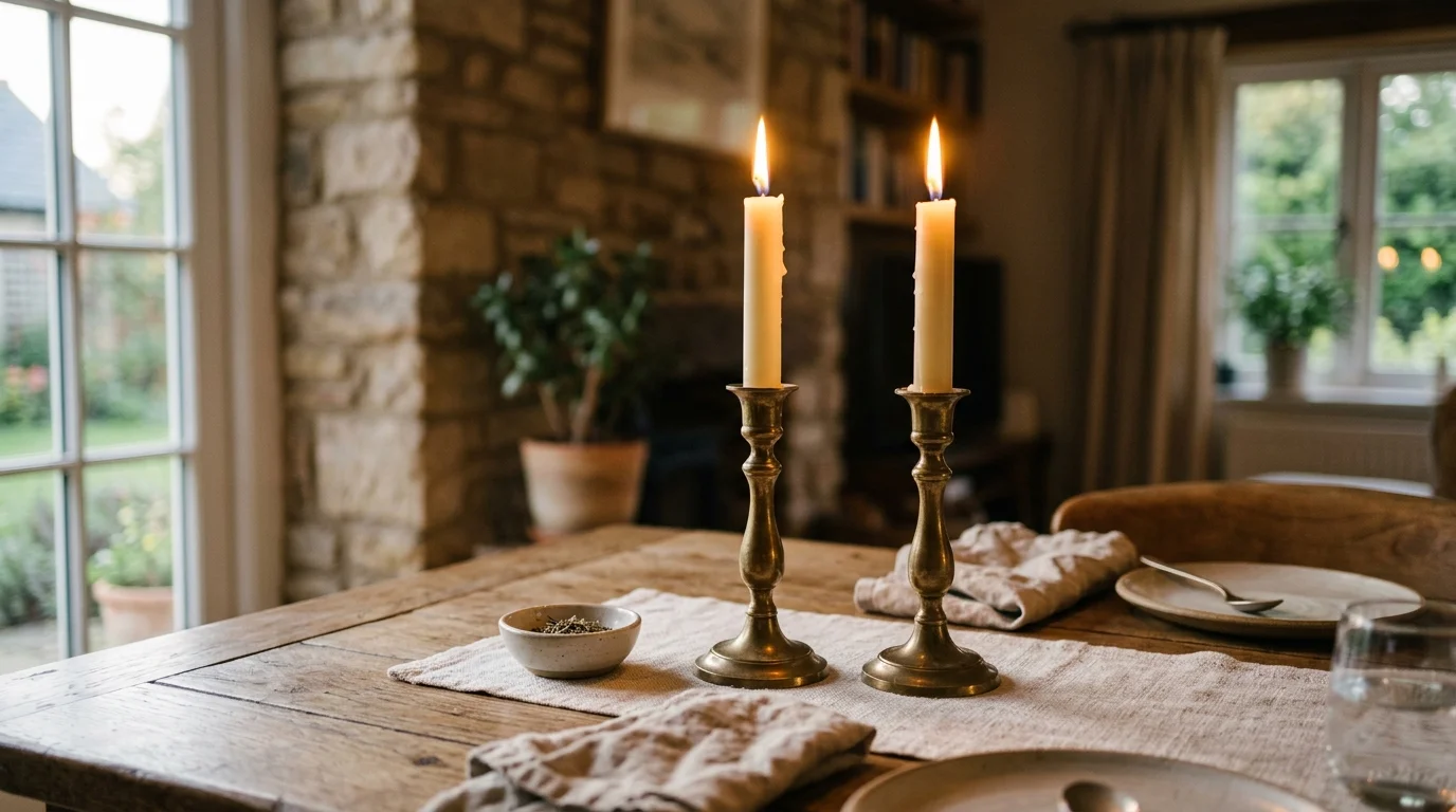 Candles and prayer items representing daily devotion and covenant life