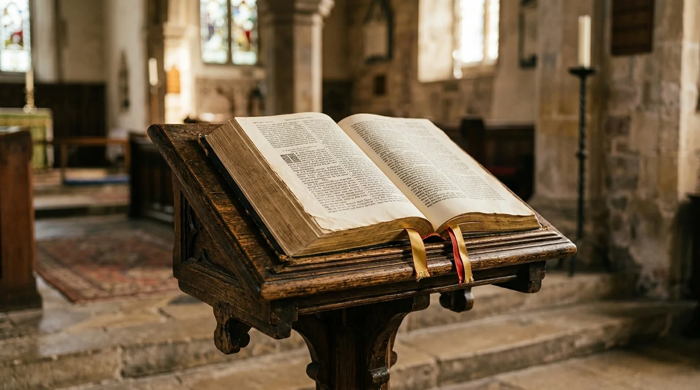 Open Bible and ancient manuscript representing Scripture and Holy Tradition