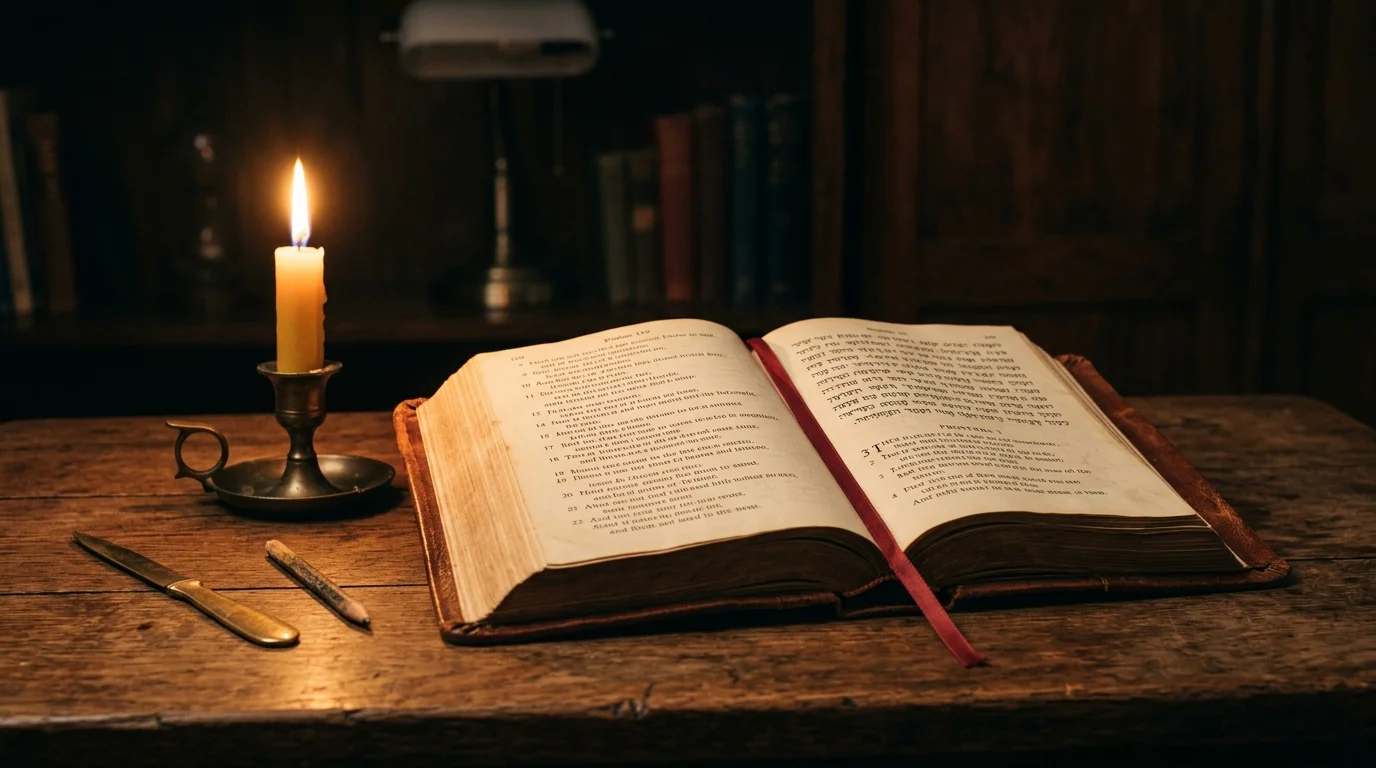 Open Bible and candle symbolizing shared Christian scripture across traditions