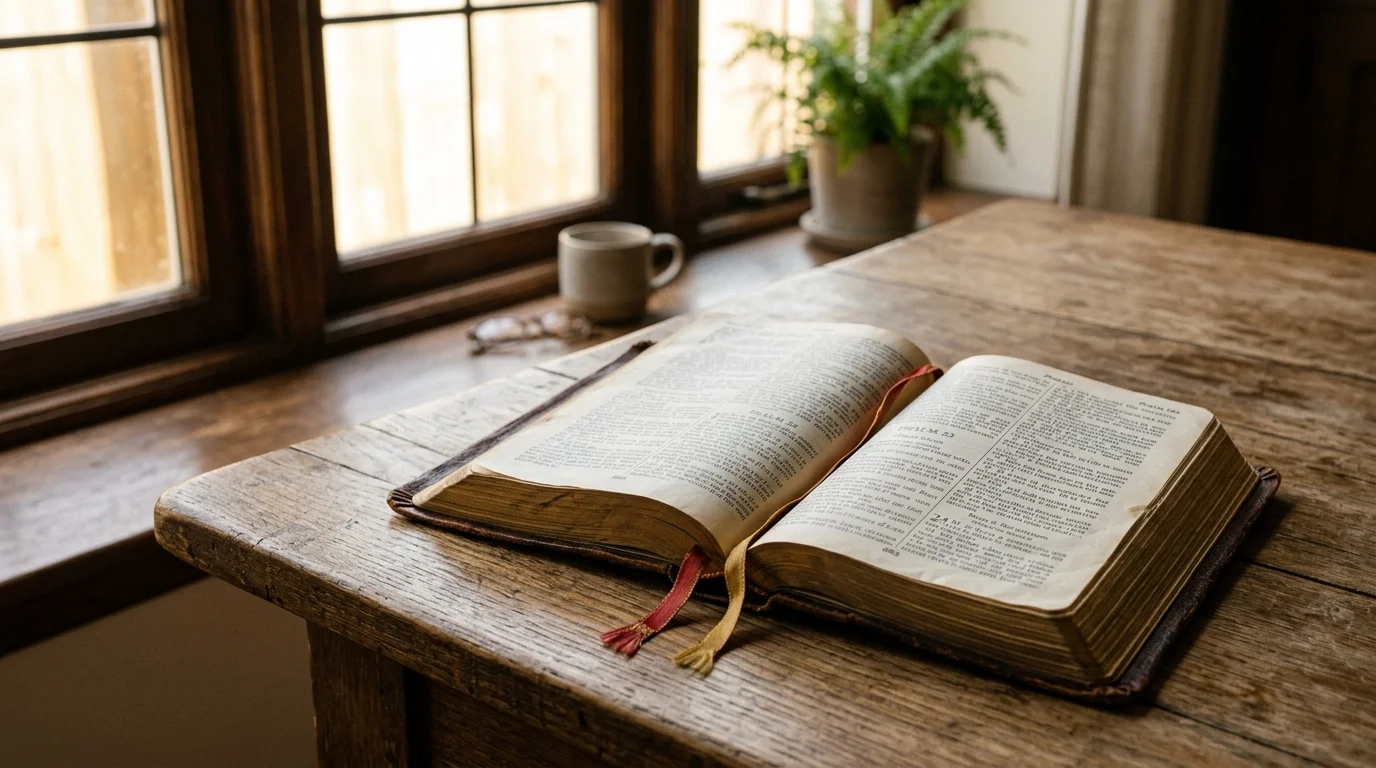 Open Bible with soft light symbolizing Christian prayer teaching