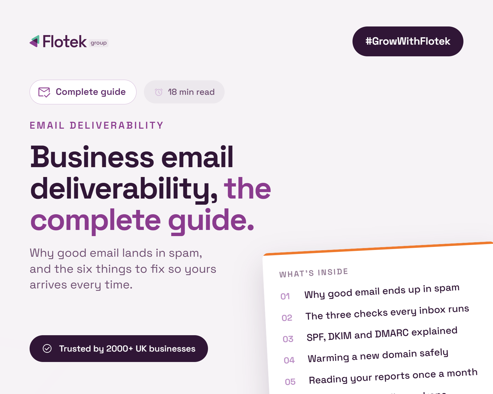 Business email deliverability guide covering SPF, DKIM, DMARC and spam filters