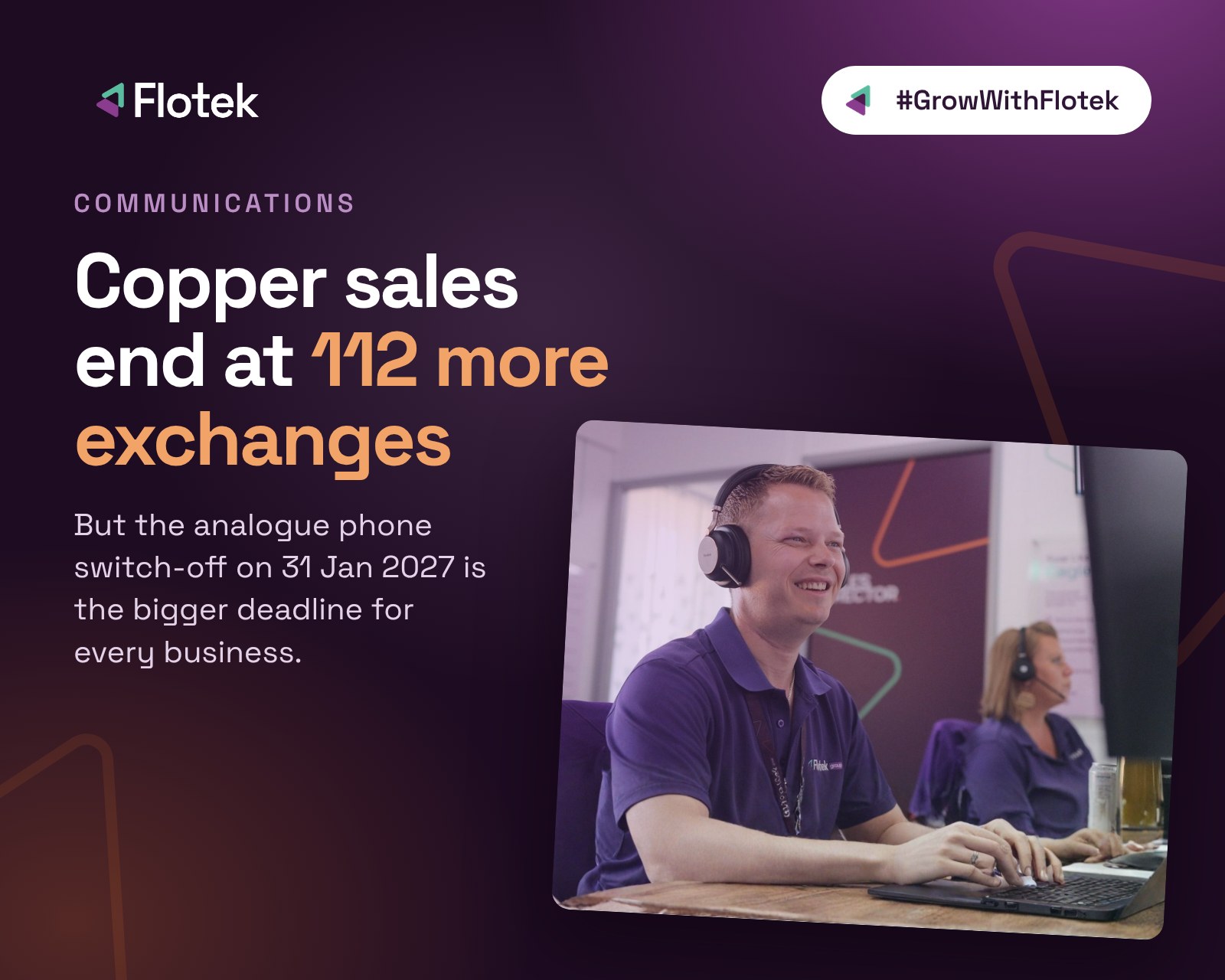 Copper sales end at 112 more exchanges, but the analogue phone switch-off on 31 Jan 2027 is the bigger deadline