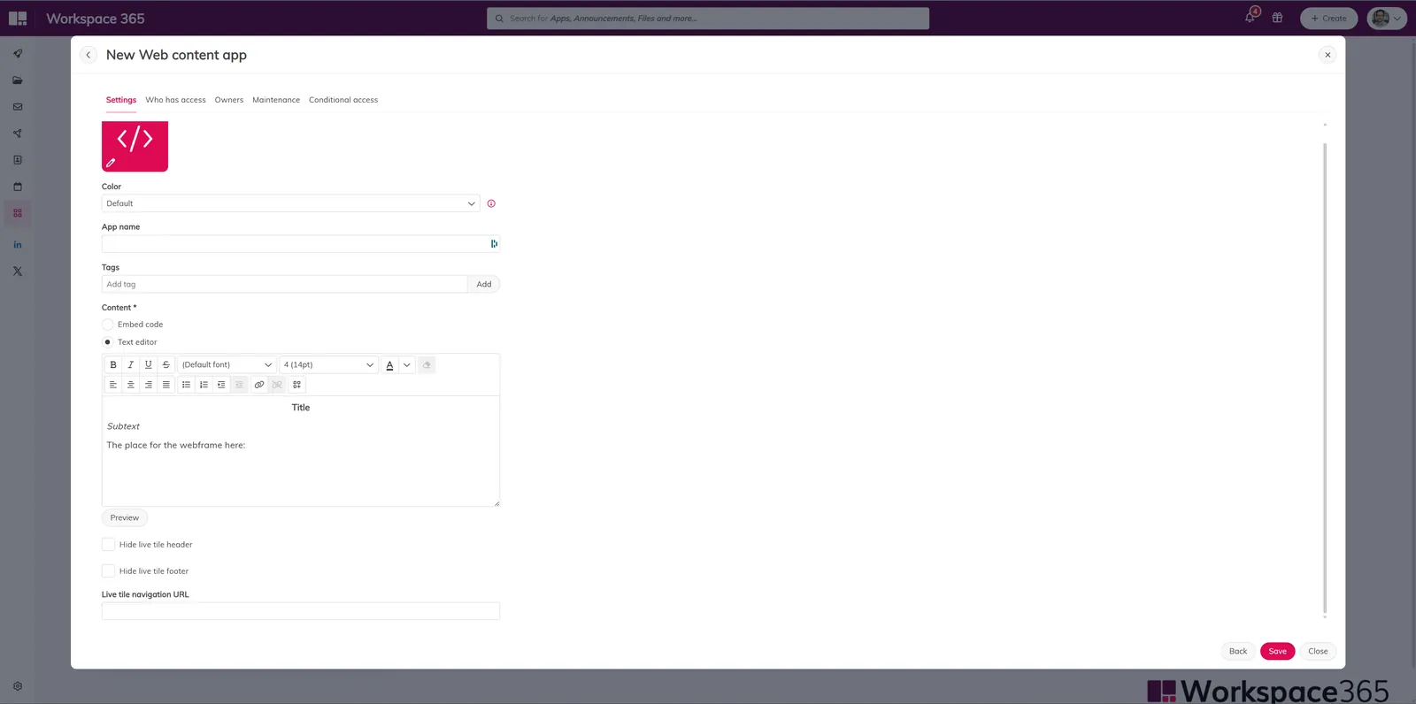HUB365 web content feature