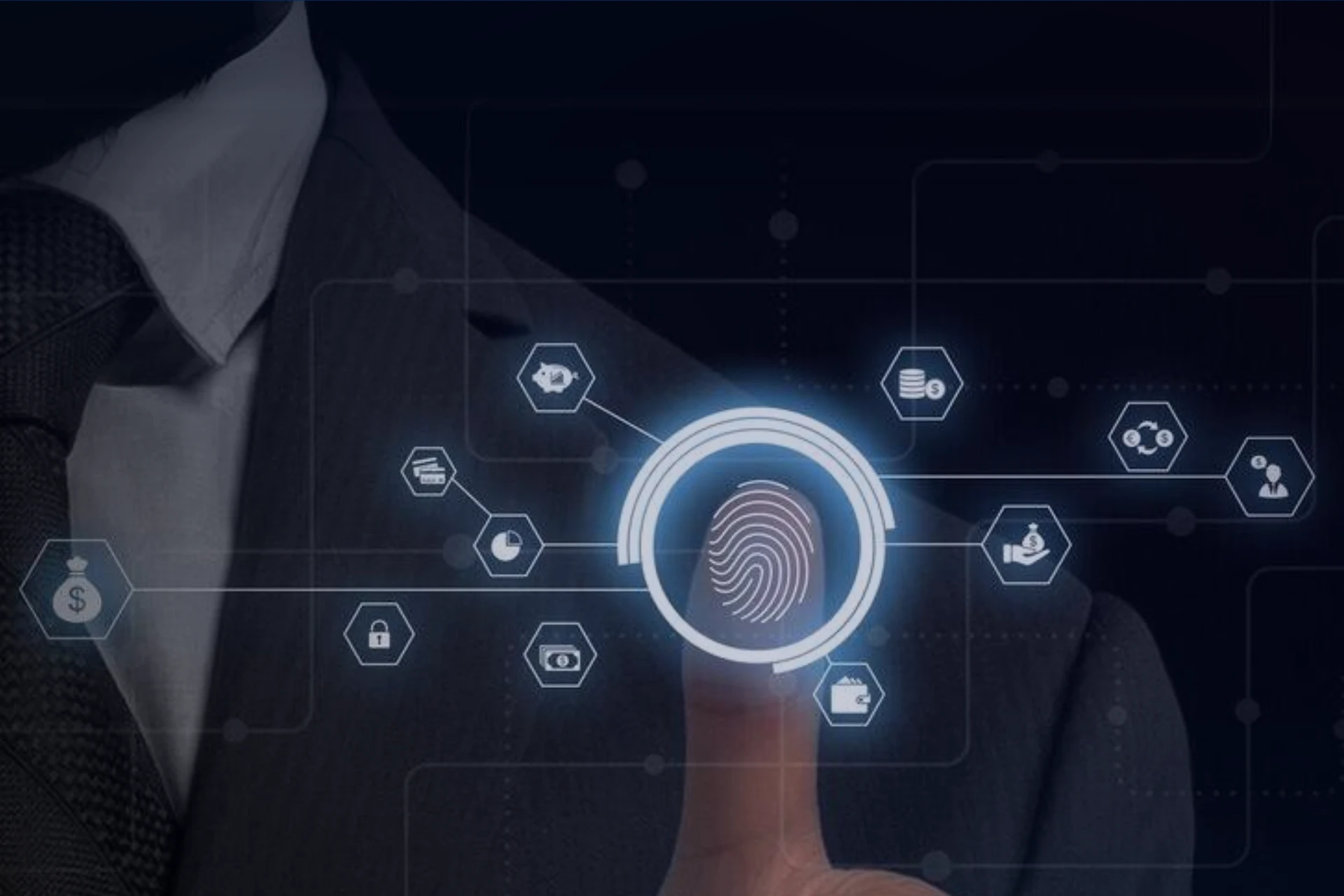 Imagem que ilustra a autenticação biométrica com biometria digital, destacando a segurança e a tecnologia de identificação digital.