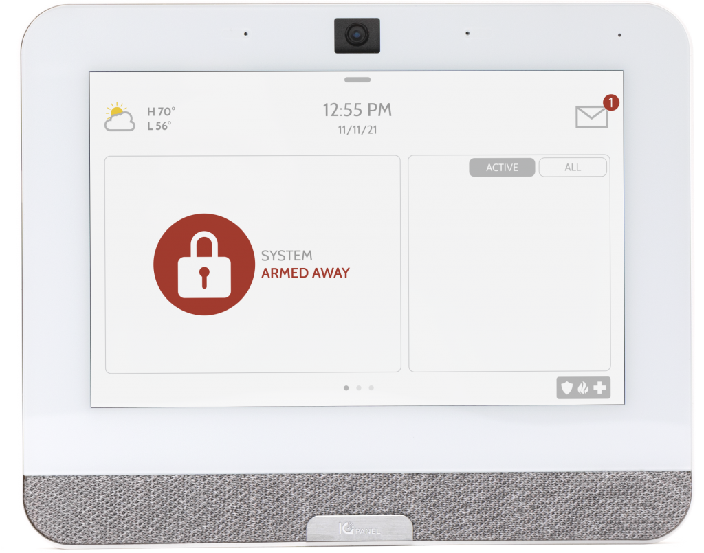 modern qolsys touch screen alarm panel