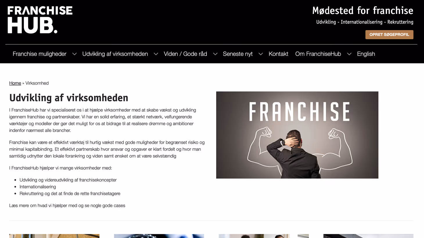 FranchiseHub – WordPress website udviklet af KATAPULT