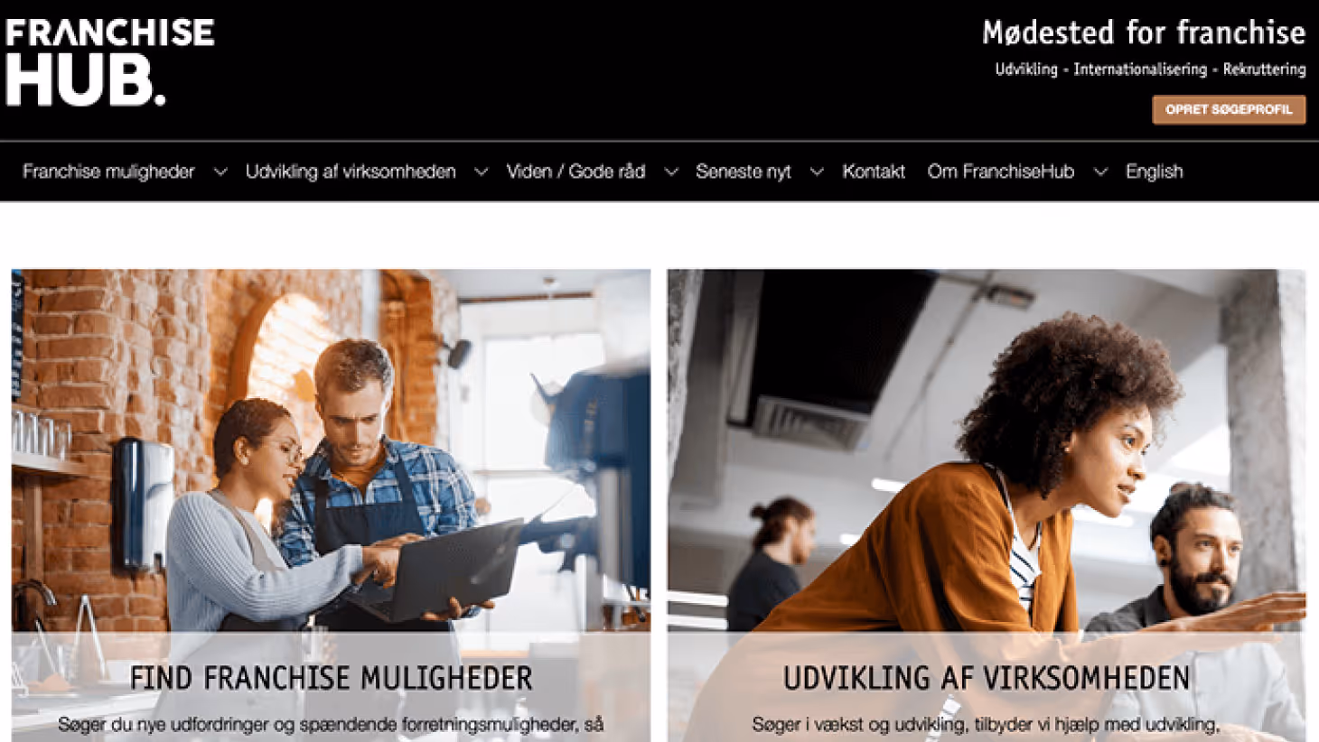FranchiseHub – WordPress website udviklet af KATAPULT