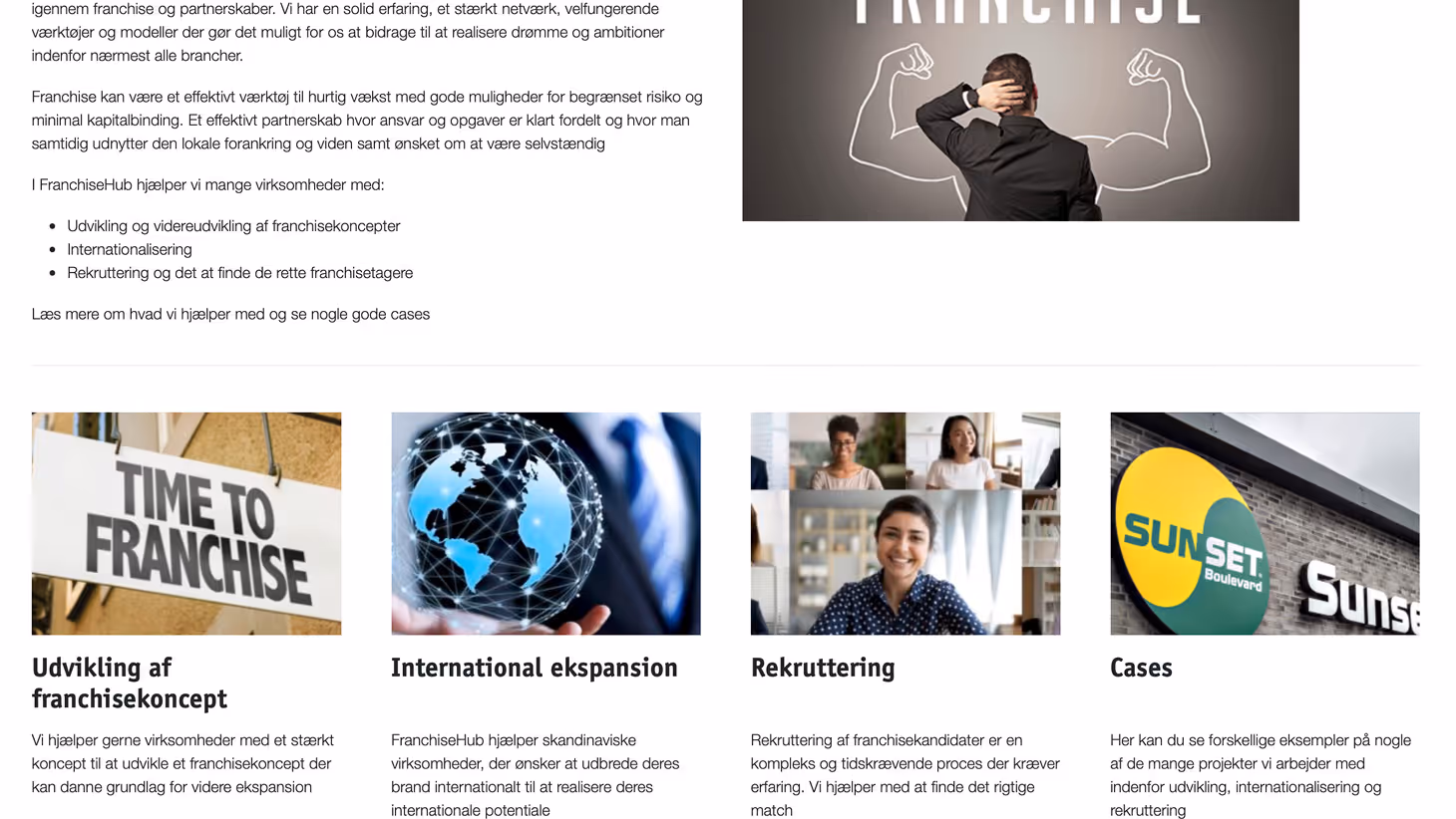 FranchiseHub – WordPress website udviklet af KATAPULT