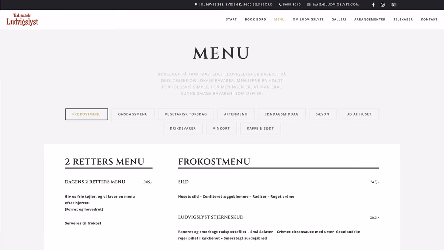 Traktørstedet Ludvigslyst – webdesign af KATAPULT