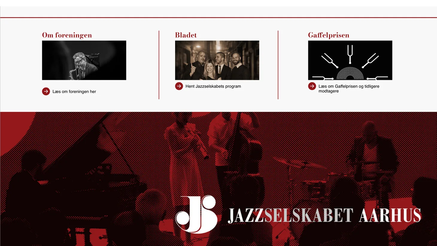 Jazzselskabet Aarhus website – tidssvarende og brugervenligt design af KATAPULT®