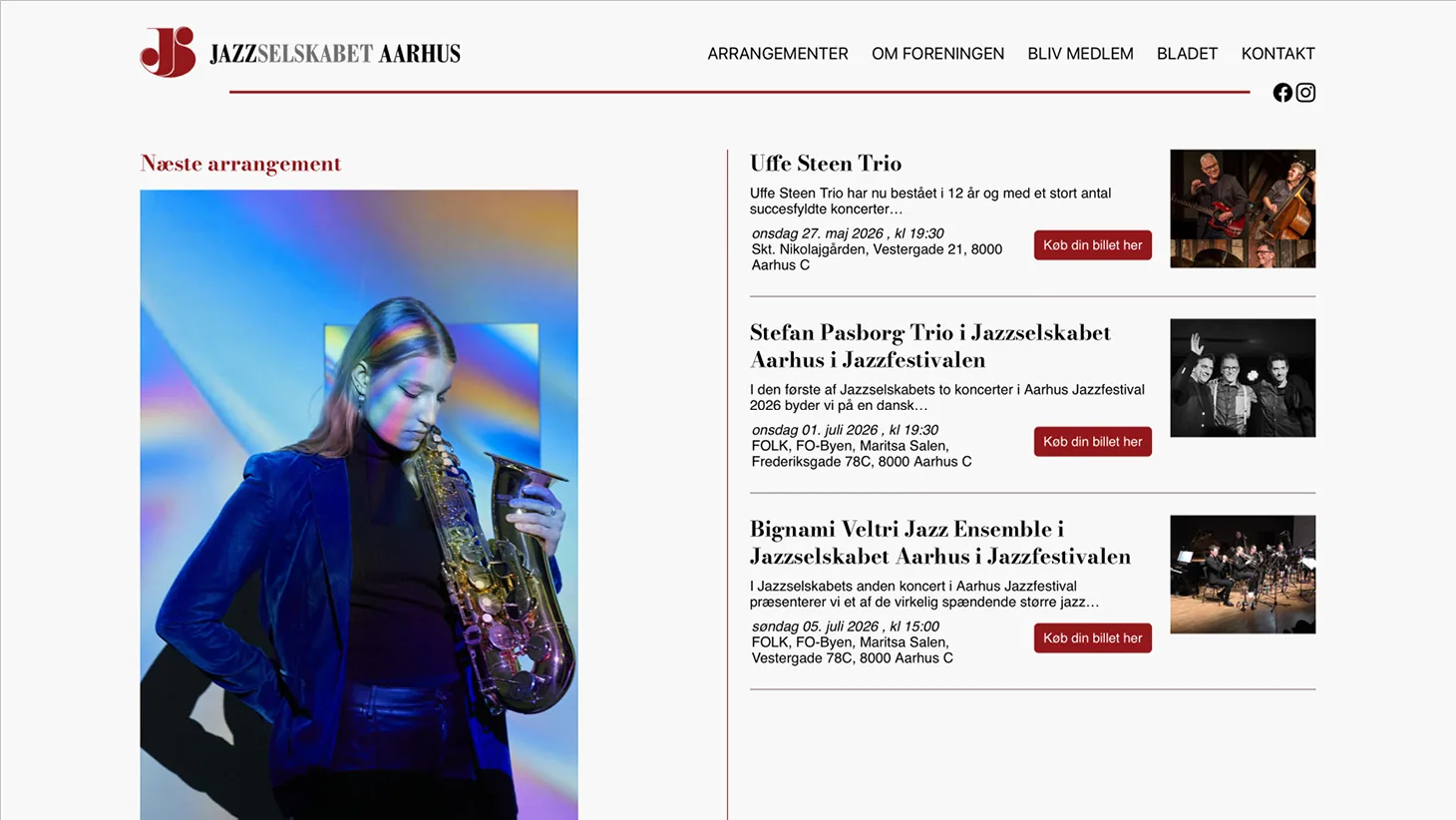 Jazzselskabet Aarhus website – tidssvarende og brugervenligt design af KATAPULT®