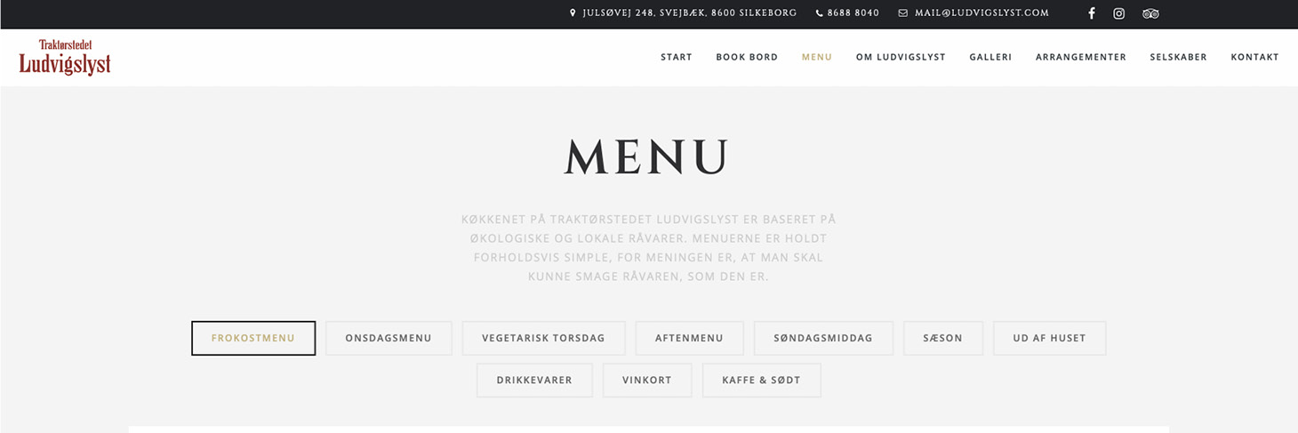Traktørstedet Ludvigslyst – webdesign af KATAPULT
