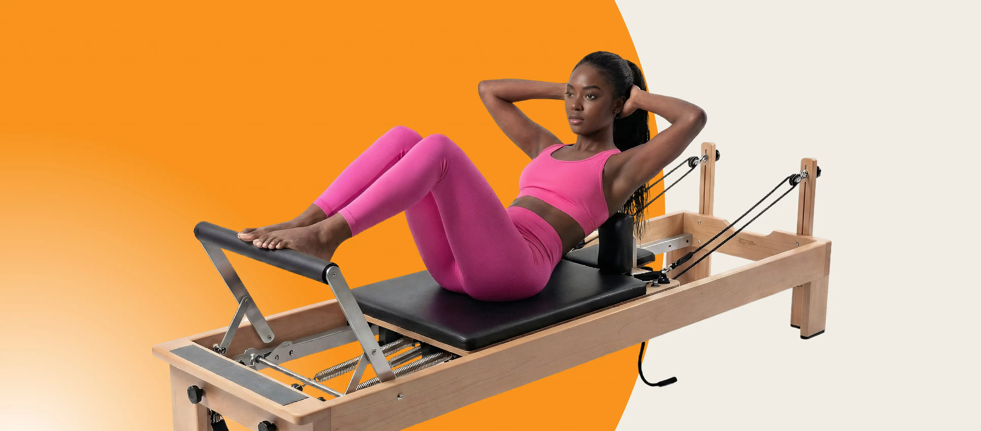Pilates group class on reformer machines