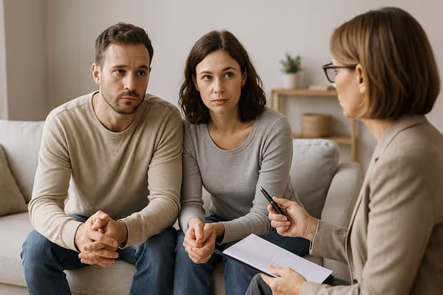 Elternpaar im Gespräch mit Coach