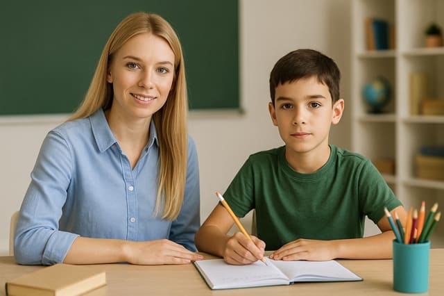 Lerncoach mit Schüler