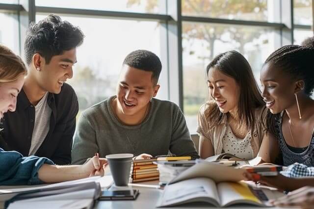 Studenten lernen Pädagogik zusammen