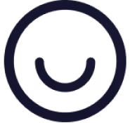 Simple smiley face icon with minimalist design in black and white