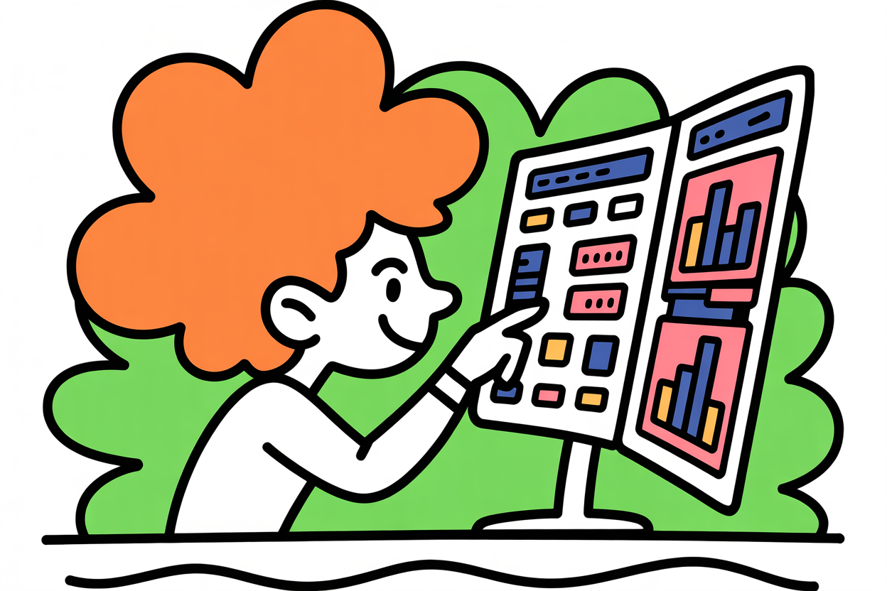 Professional entrepreneur reviewing integrated billing and project management systems at standing desk in modern office
