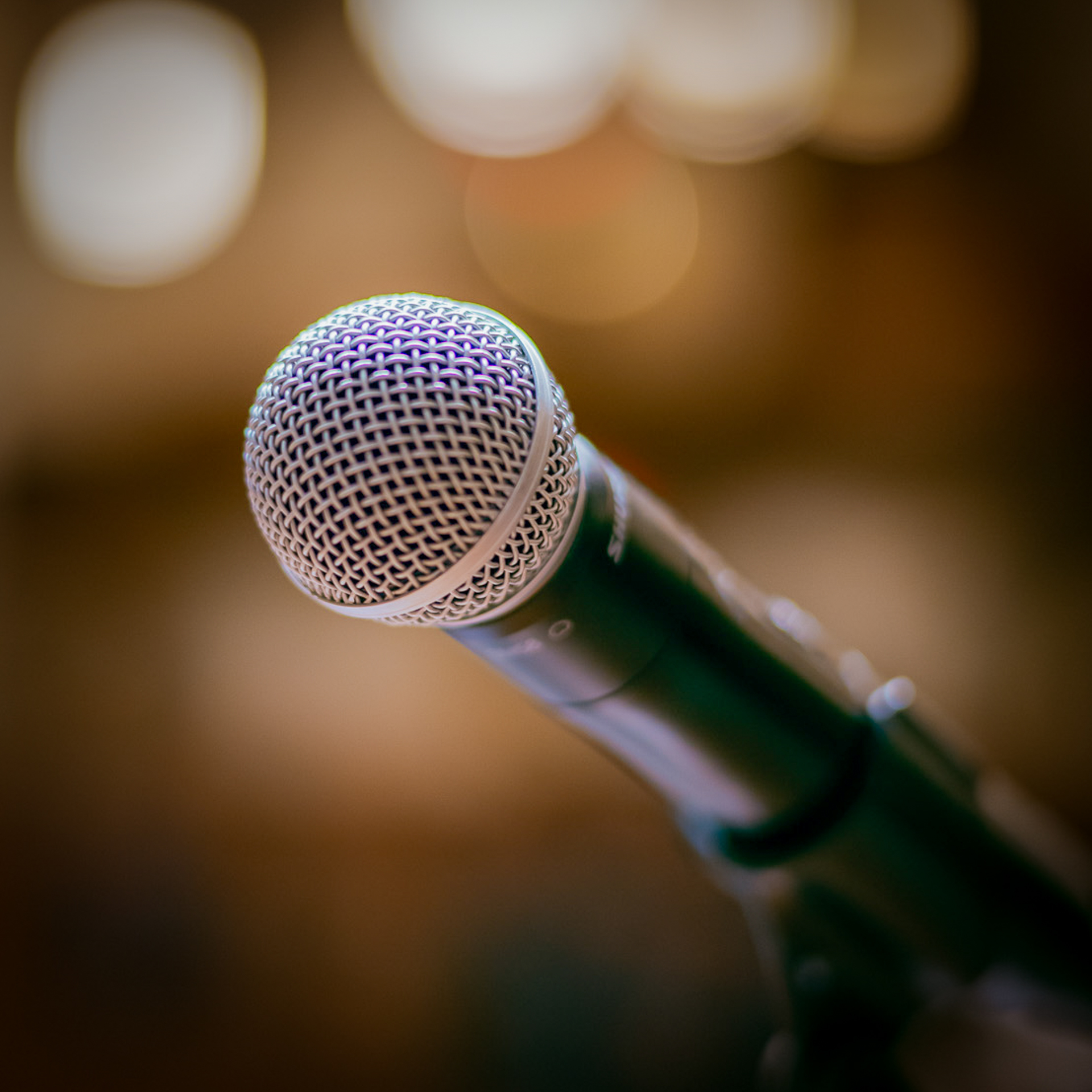 A microphone in the studio