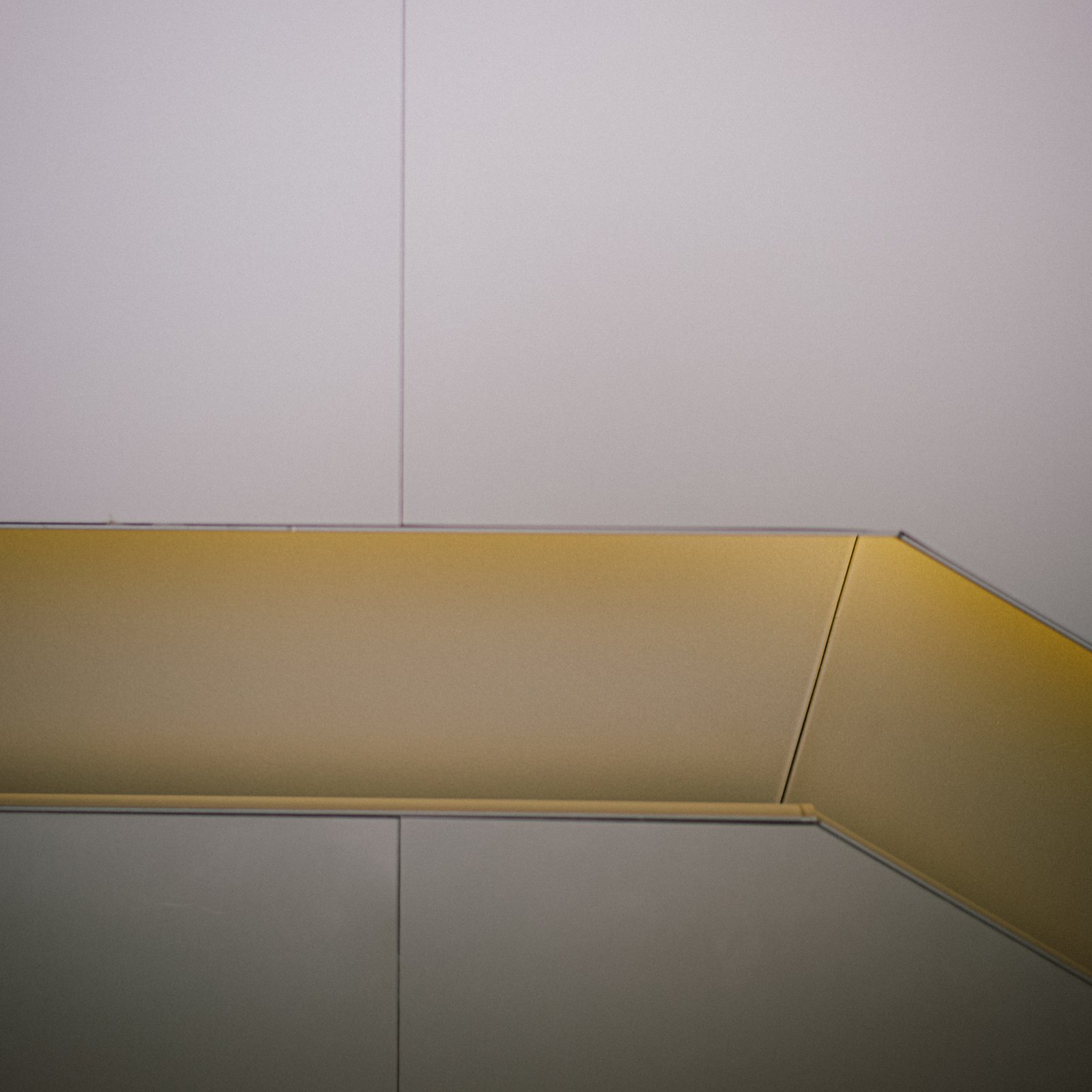 Gold line on a white wall, Fondazione Prada, Milan