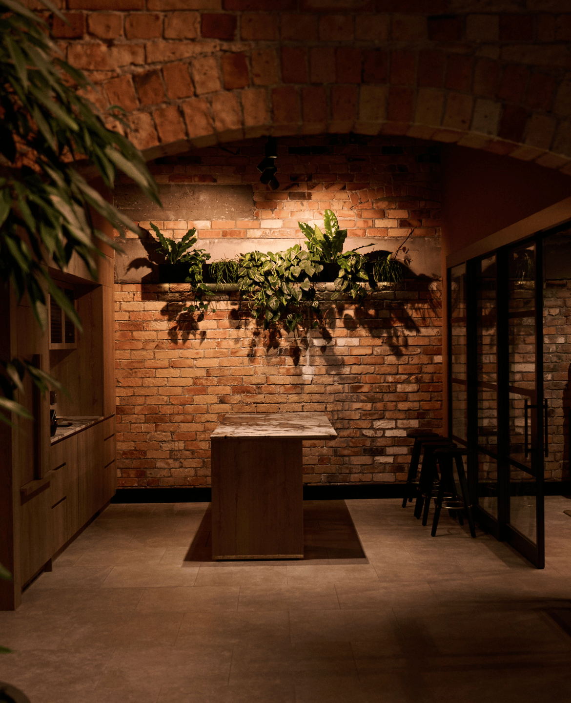 Greenery that softens heritage architecture, creating warmth and intimacy within Gold Merchants.