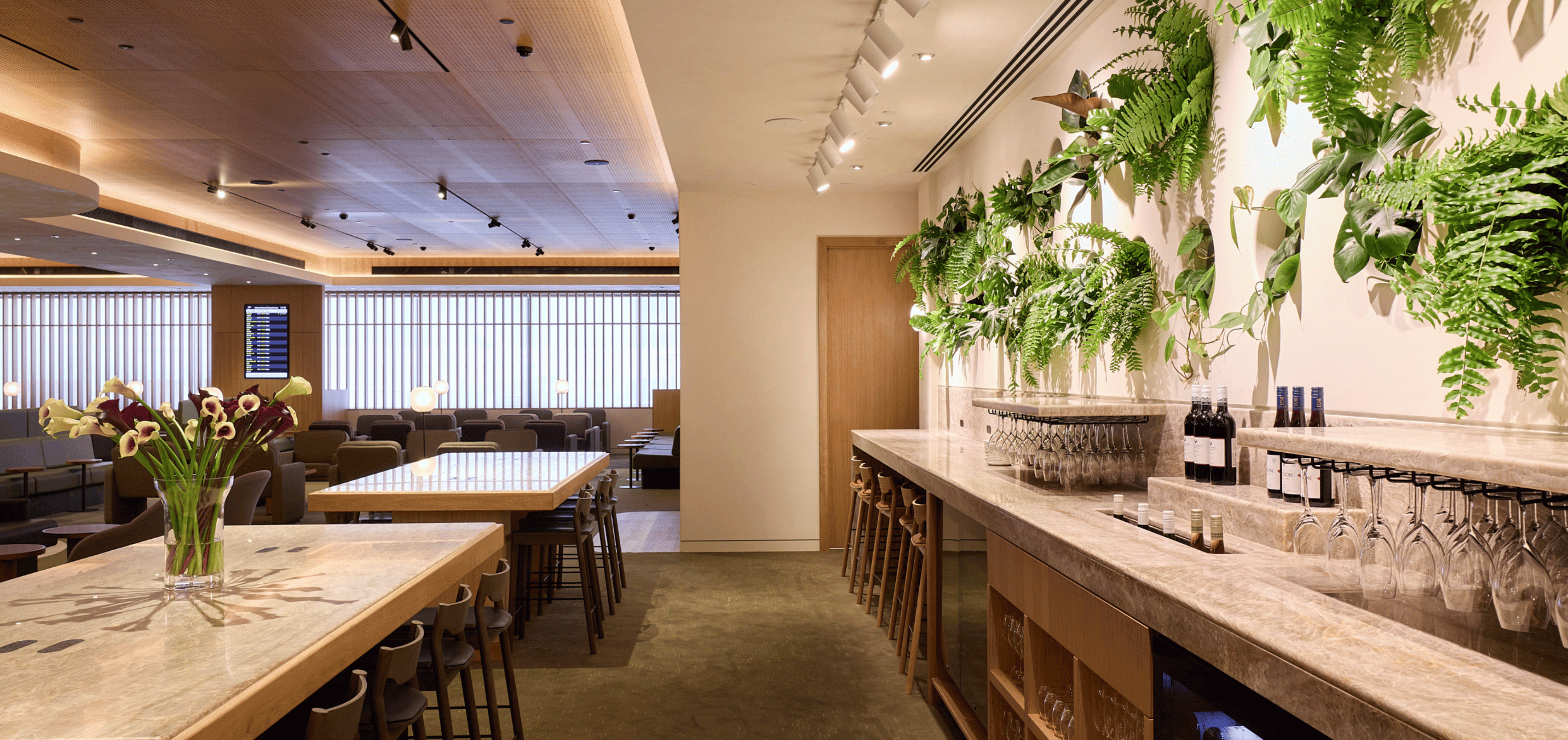The newly refurbished Qantas International Business Lounge at Auckland Airport is designed as a calm, grounded retreat that reflects a distinctly New Zealand sense of place.