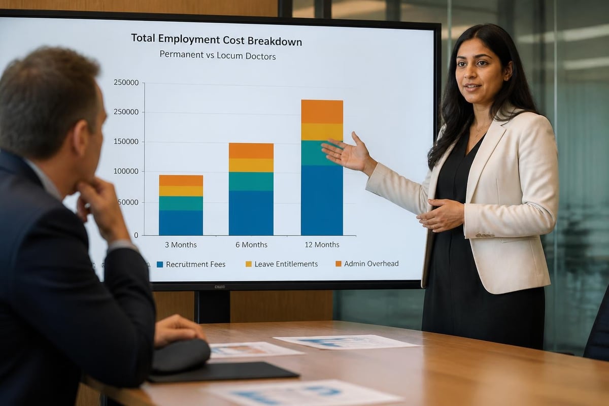 Cost comparison for temporary versus permanent medical staffing