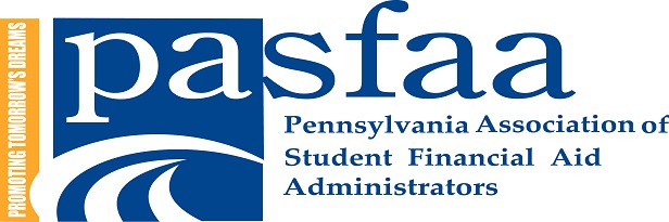 Logo for PASFAA, Pennsylvania Association of Student Financial Aid Administrators.
