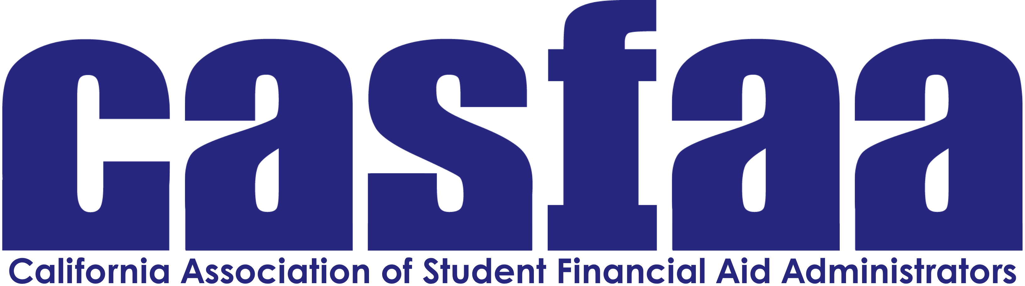 CASFAA text with California Association of Student Financial Aid Administrators below it in blue.