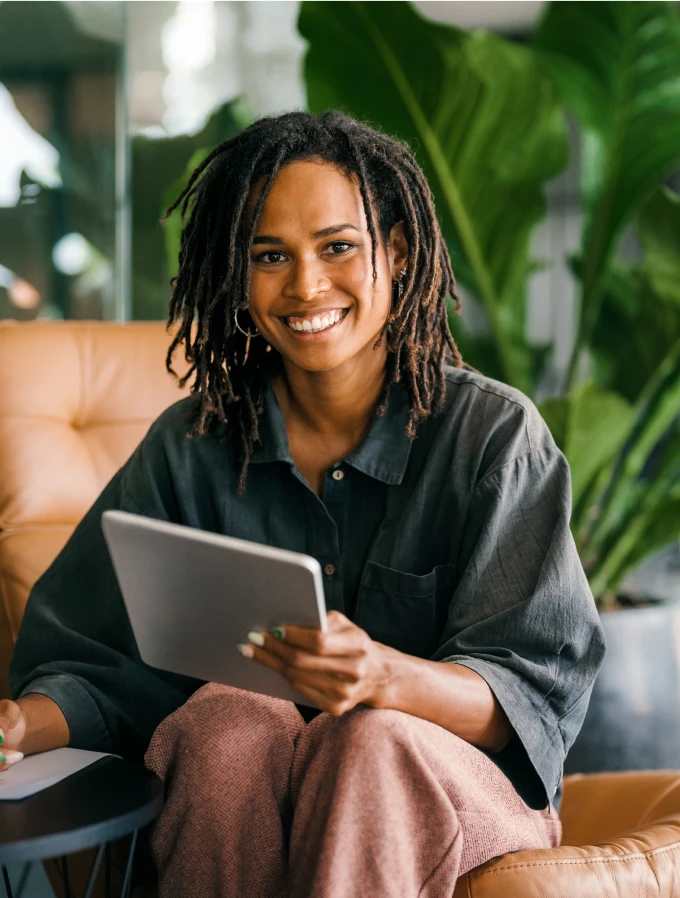 Successful happy african american business woman
