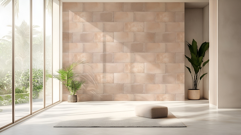 Ambiente decorado con piedra Sillar Old Rose de Perdura Stone
