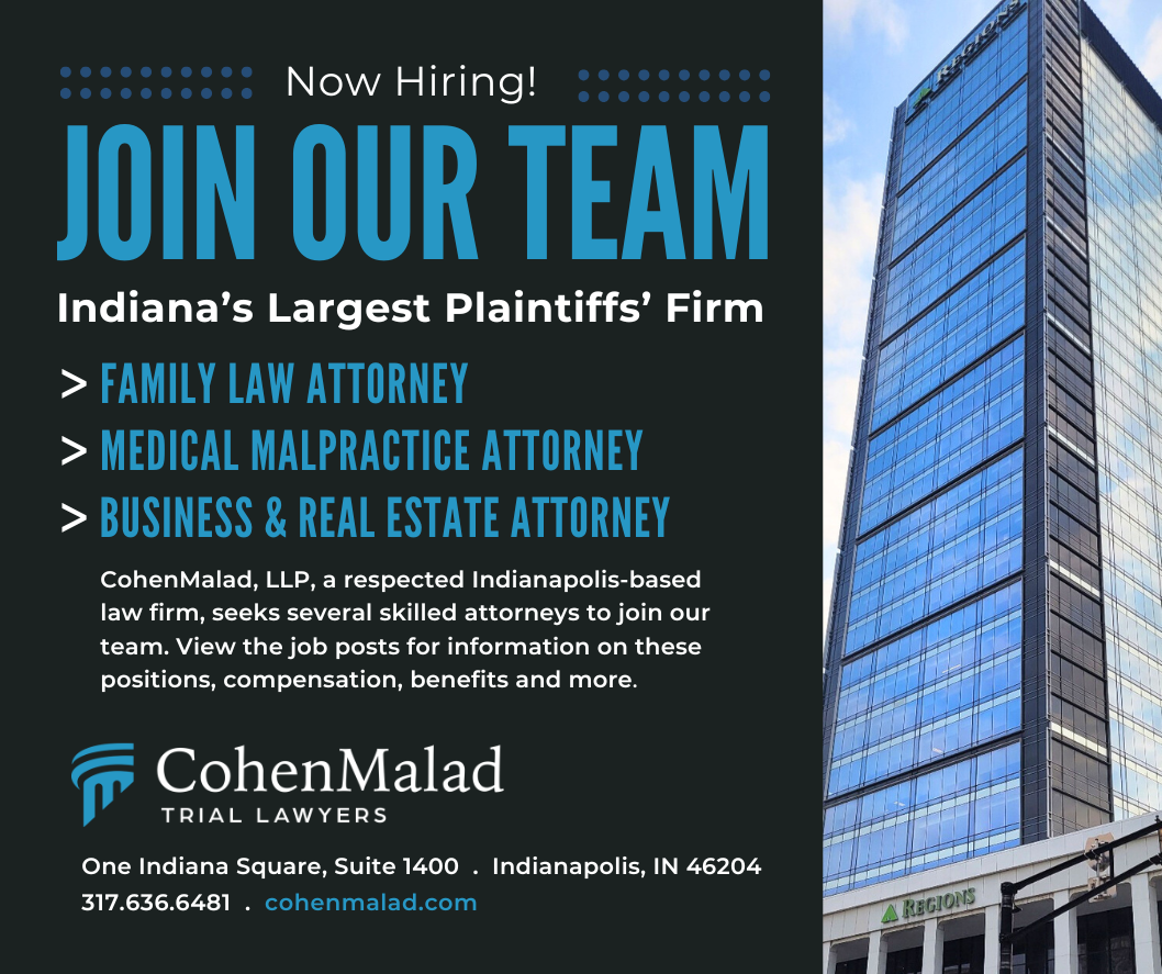 Hiring - Medical Malpractice and Personal Injury Attorney - Indianapolis