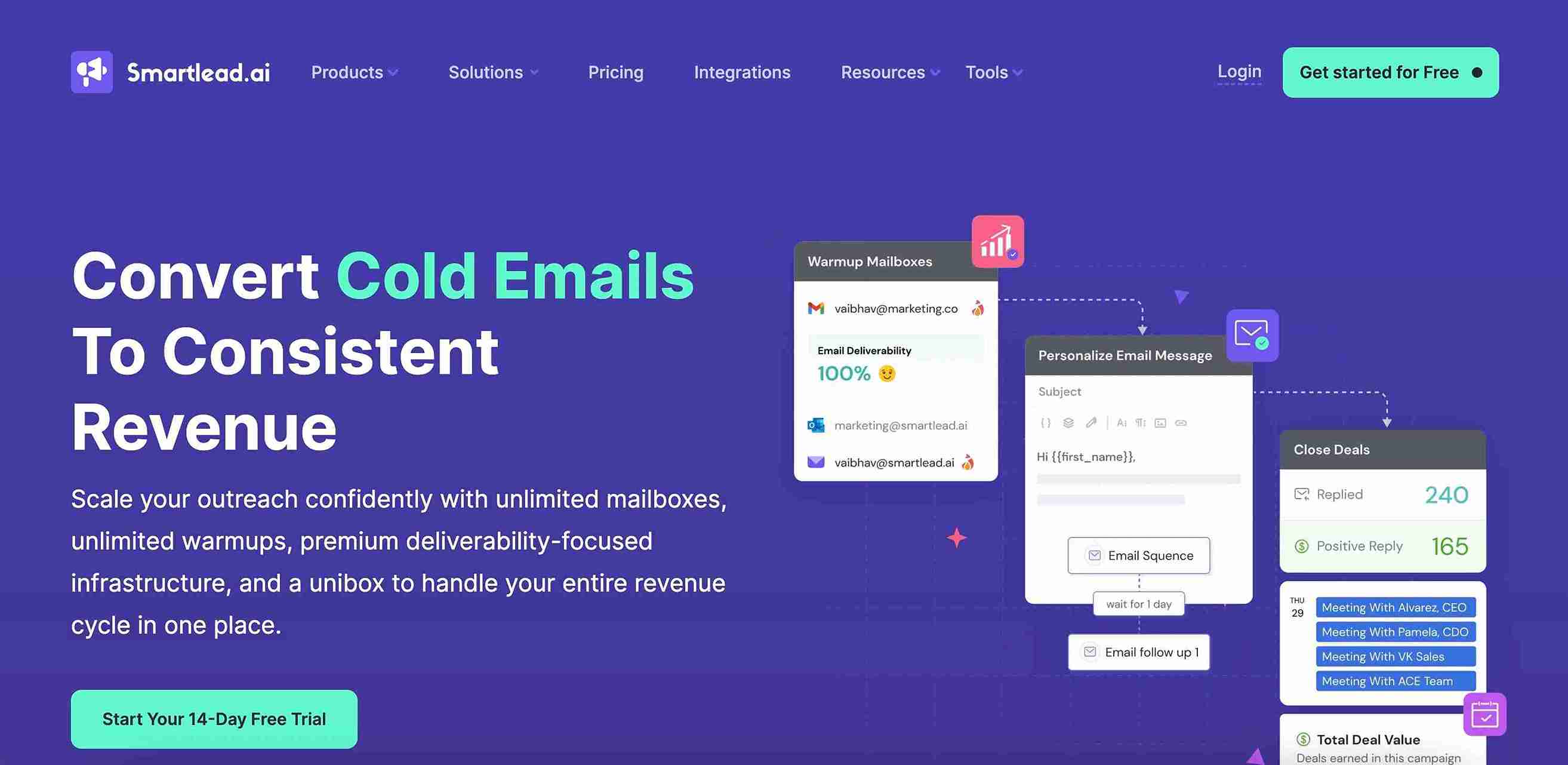Smartlead highlighted as one of the best cold email software tools for AI-powered outreach at scale.