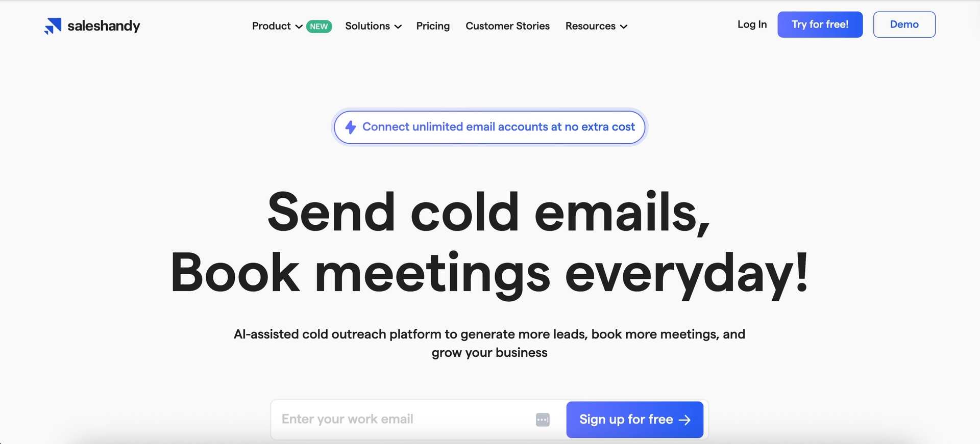 Best cold email software option Saleshandy supports teams with unlimited outreach at scale.