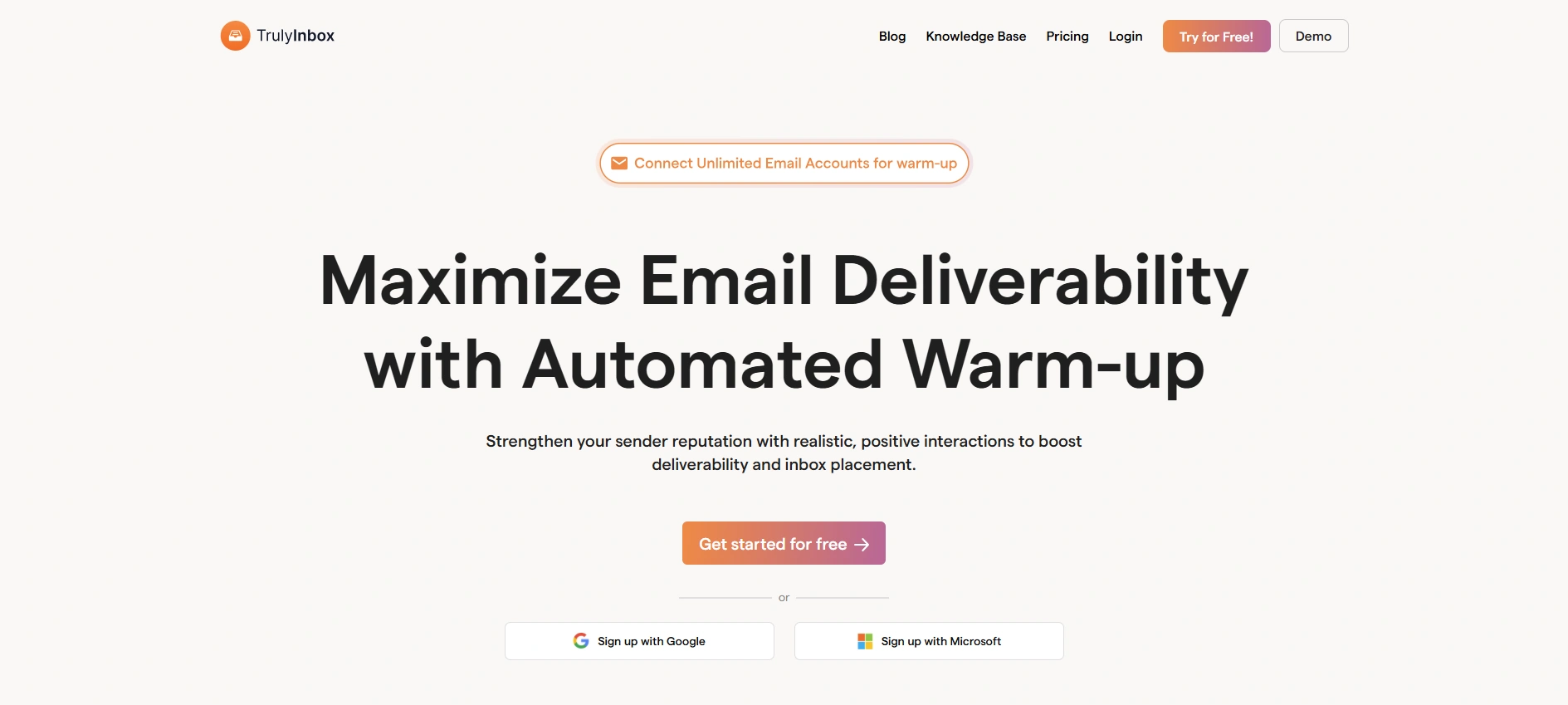 TrulyInbox automated email warm-up.