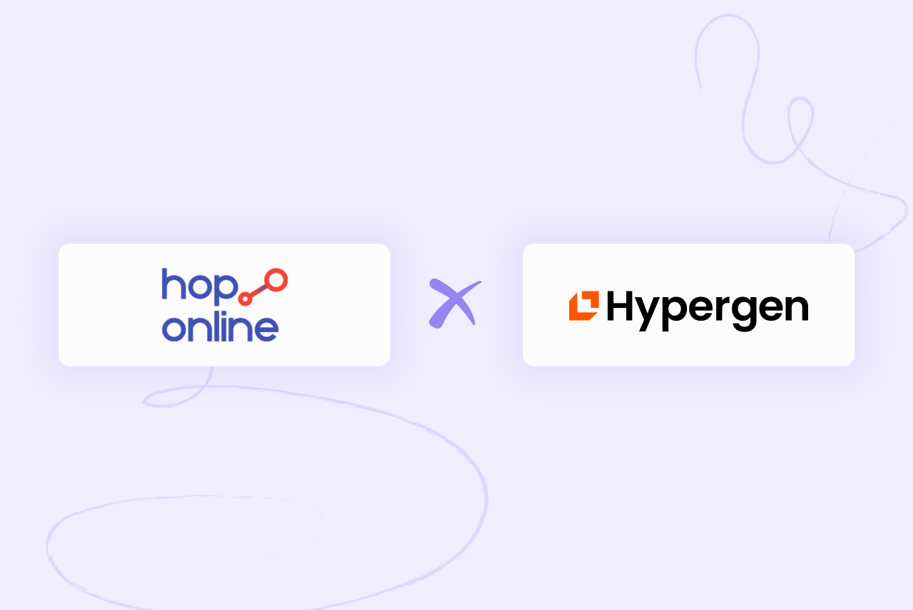 Decorative image displaying the logos of Hop Online and Hypergen.