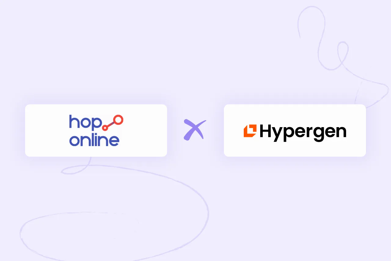 Decorative image displaying the logos of Hop Online and Hypergen.